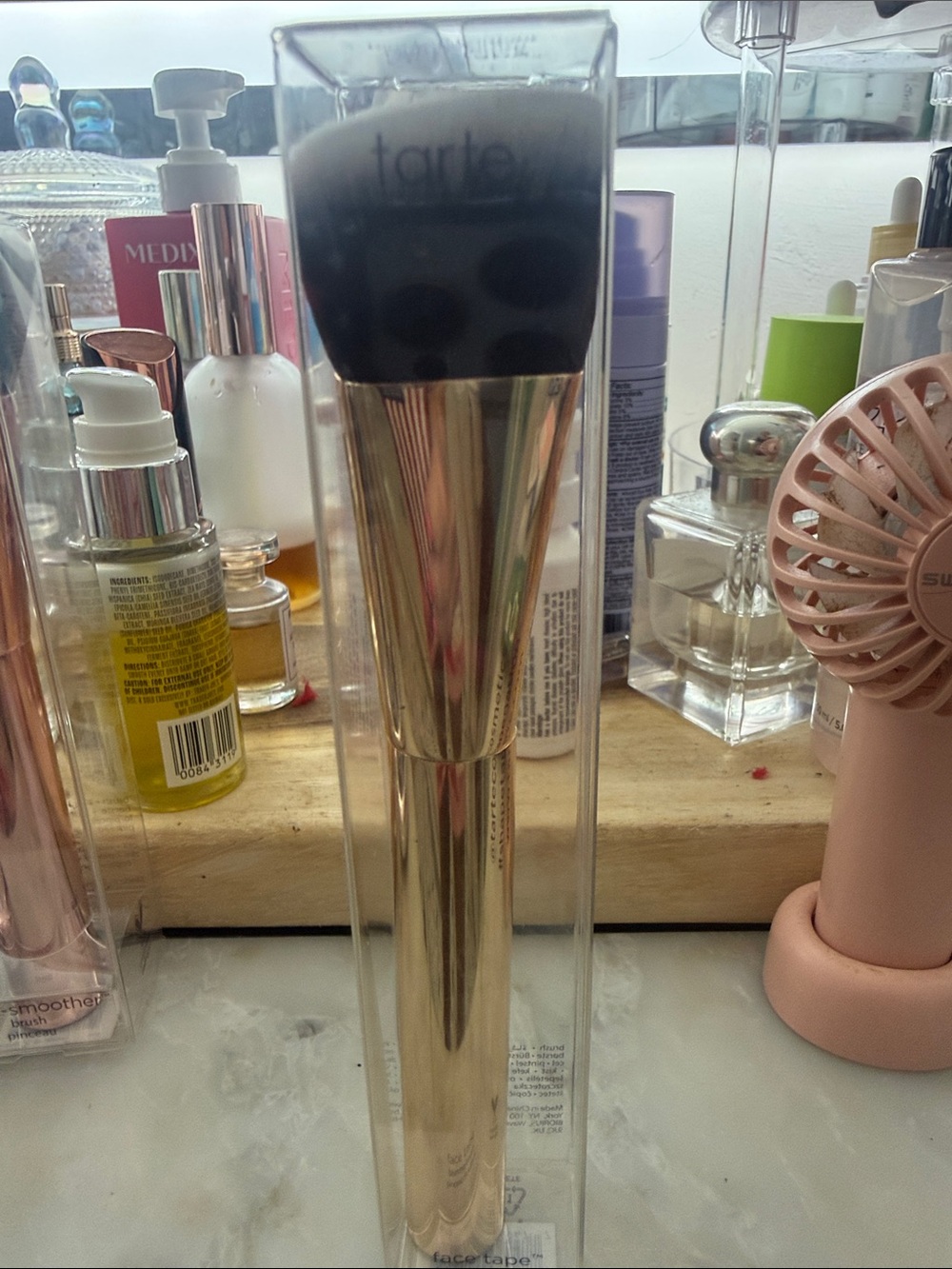 tarte Gold and Black Angled Foundation Brush